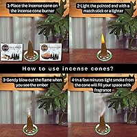 Vista 352 de TRUMIRI Incense Cones - Combo Pack of 20 Cone Incense - 10 Nag Champa + 10 Palo Santo - Insence Cones - Incense Cones Scented - Cone Incense Scents