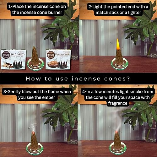 Miniatura 4 de Conos de incienso  Paquete combinado de 20 conos de incienso  10 incienso + 10 Palo Santo  Conos de insencia  Conos de incienso perfumados  Aromas