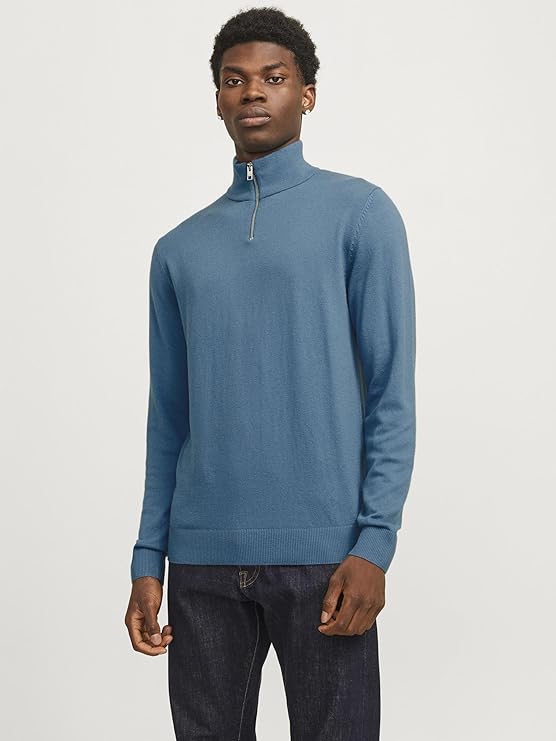 Jack & Jones JJEEMIL KNIT HALF ZIP NOOS JNR Blauw voor Jongens | Kids