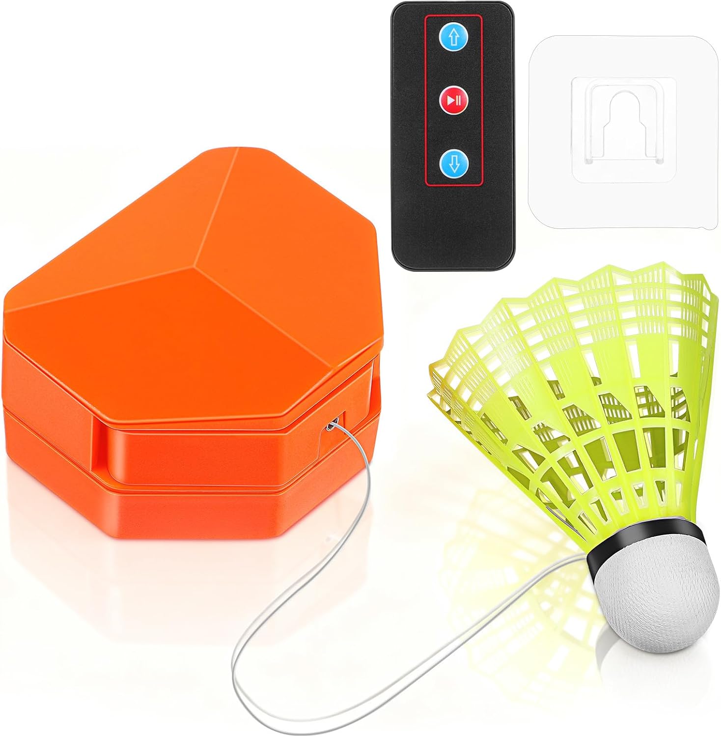 VOSAREA Badminton Trainer Rebound Ball Set, Electric Badminton Self Training Tool with Remote Control and Adjustable Swing for Indoor and Outdoor Practice