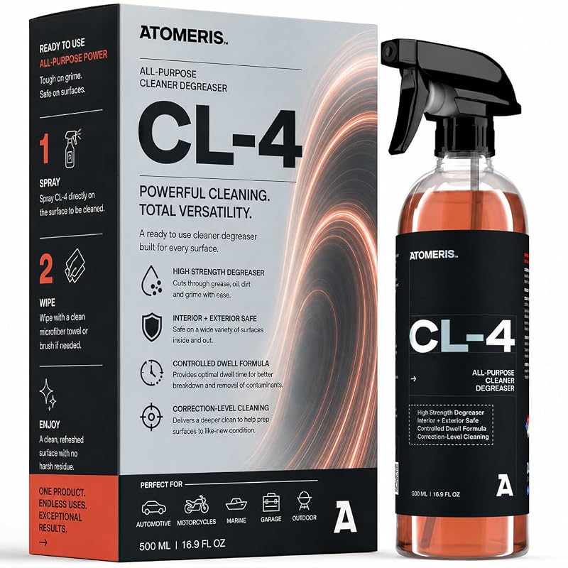 Limpador Multiuso Automotivo Atomeris CL-4 Desengraxante para Interior e Exterior Frasco Spray de 500 mL