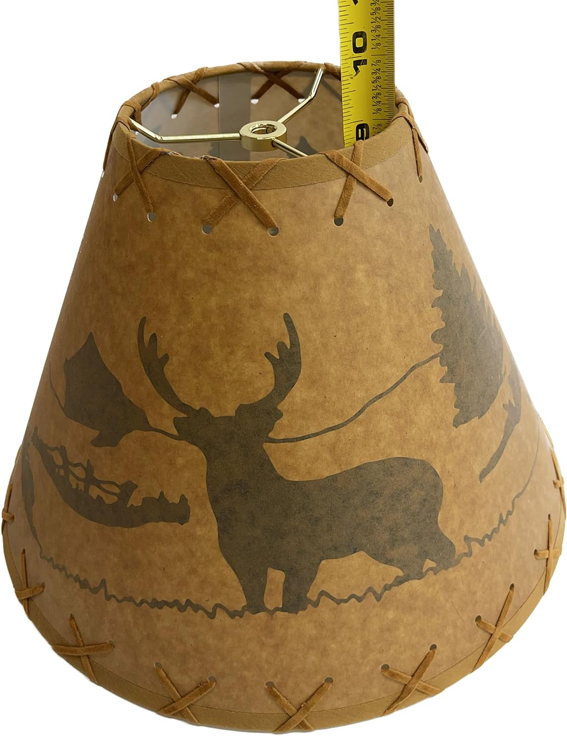 Rustic Oiled Craft Paper Laced Deer Lamp Shade - 14"