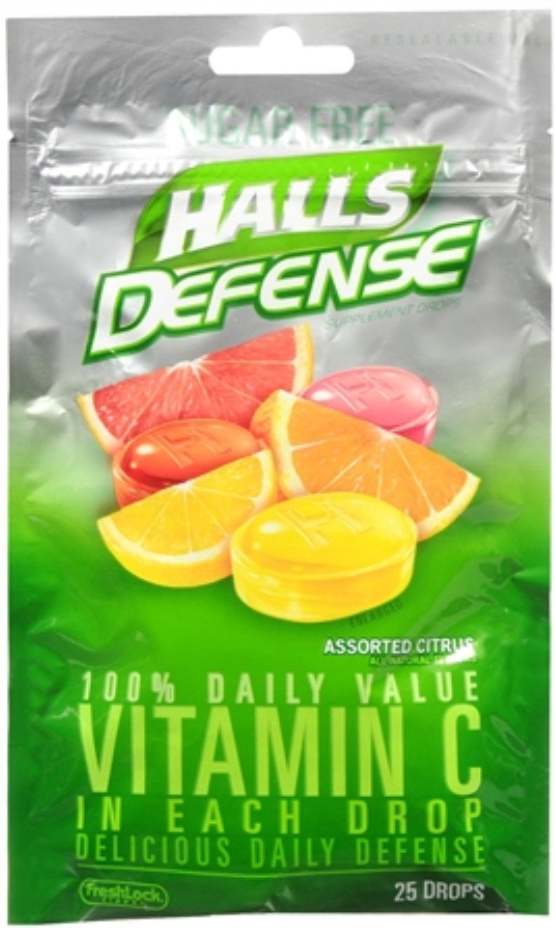 Halls Defense Sf Asst Cit Size 25ct 1 Count (Pack of 25)
