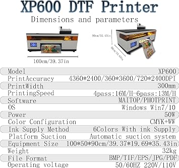 Stable industrialized Print Head A3+ XP600 DTF Printer -Fast Printhead Transfer for Faster DTF Printing on T-Shirt Fabrics.with Automatic Shaking Heating Machine.