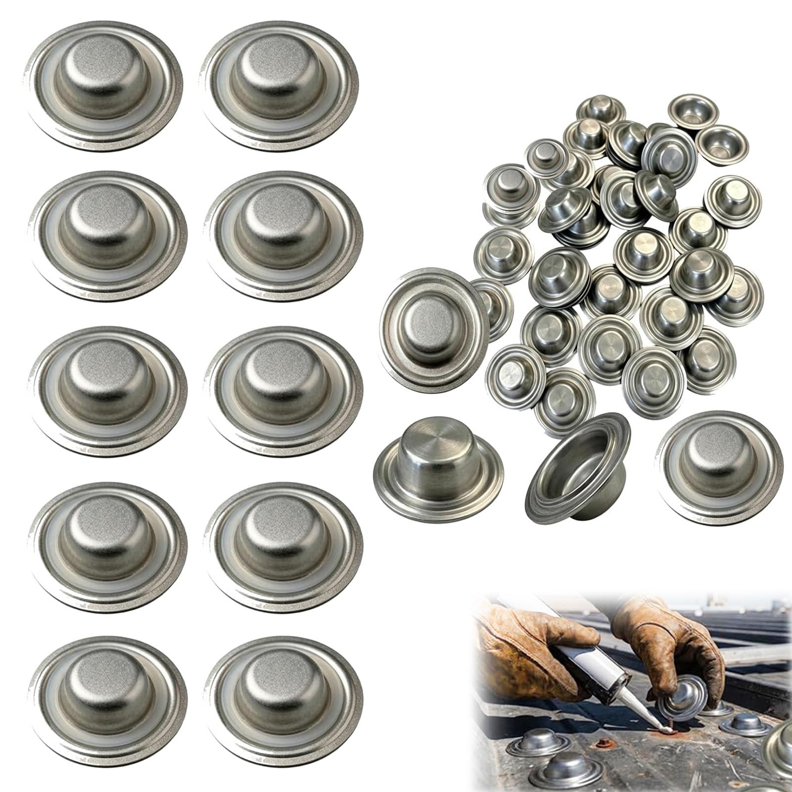 Capuchons de vis pour toiture étanches en acier galvanisé de rénovation