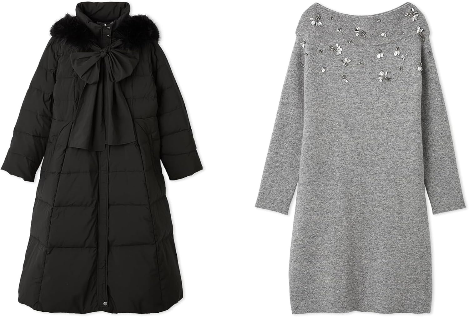 Amazon.co.jp: [セルフォード] フードリボンロングダウンコート