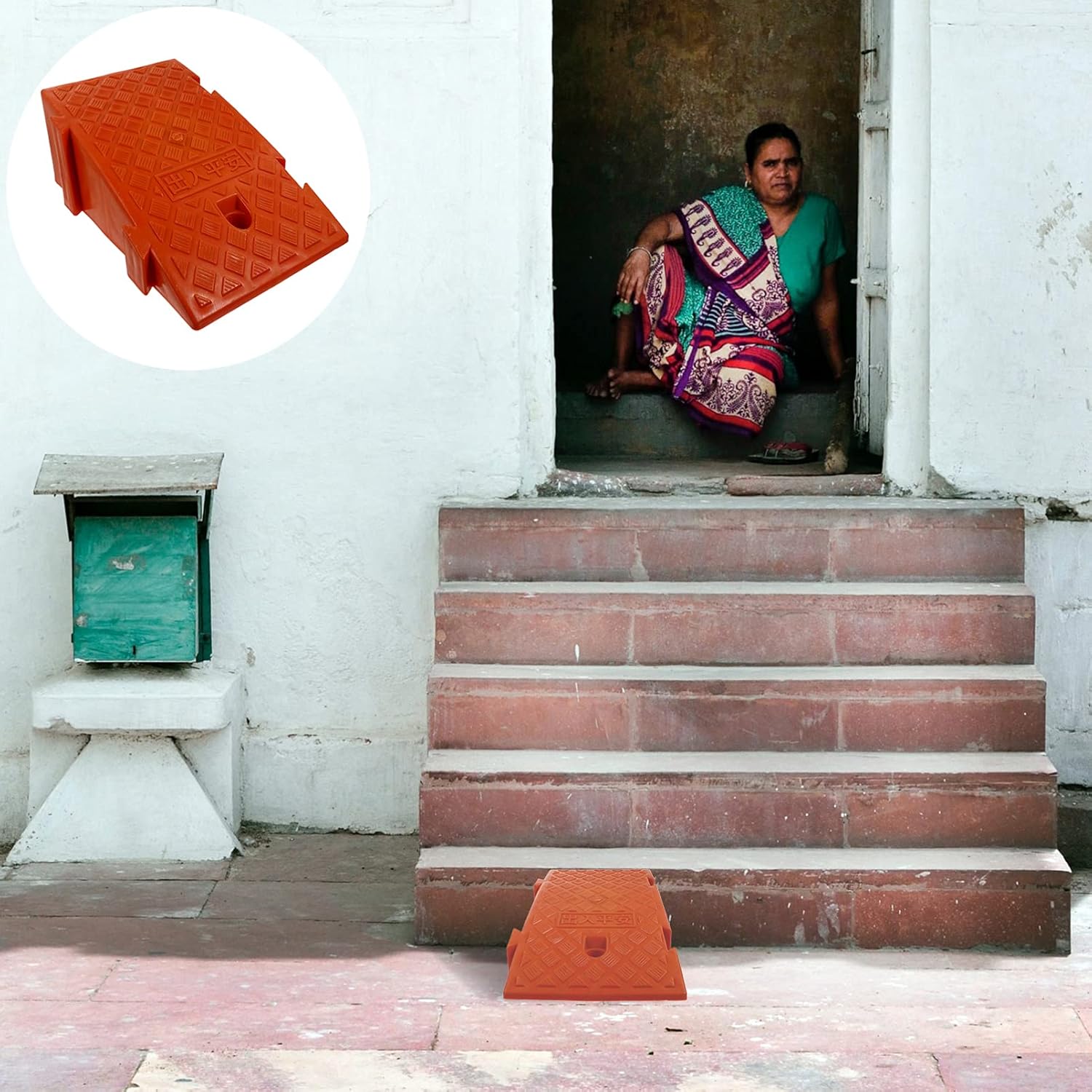 Motorcycle Uphill Ramps Portable Non Slip Heavy Bike Sweeping Robot Ramps Bicycle Threshold Ramp Pad for Home Outdoor Black