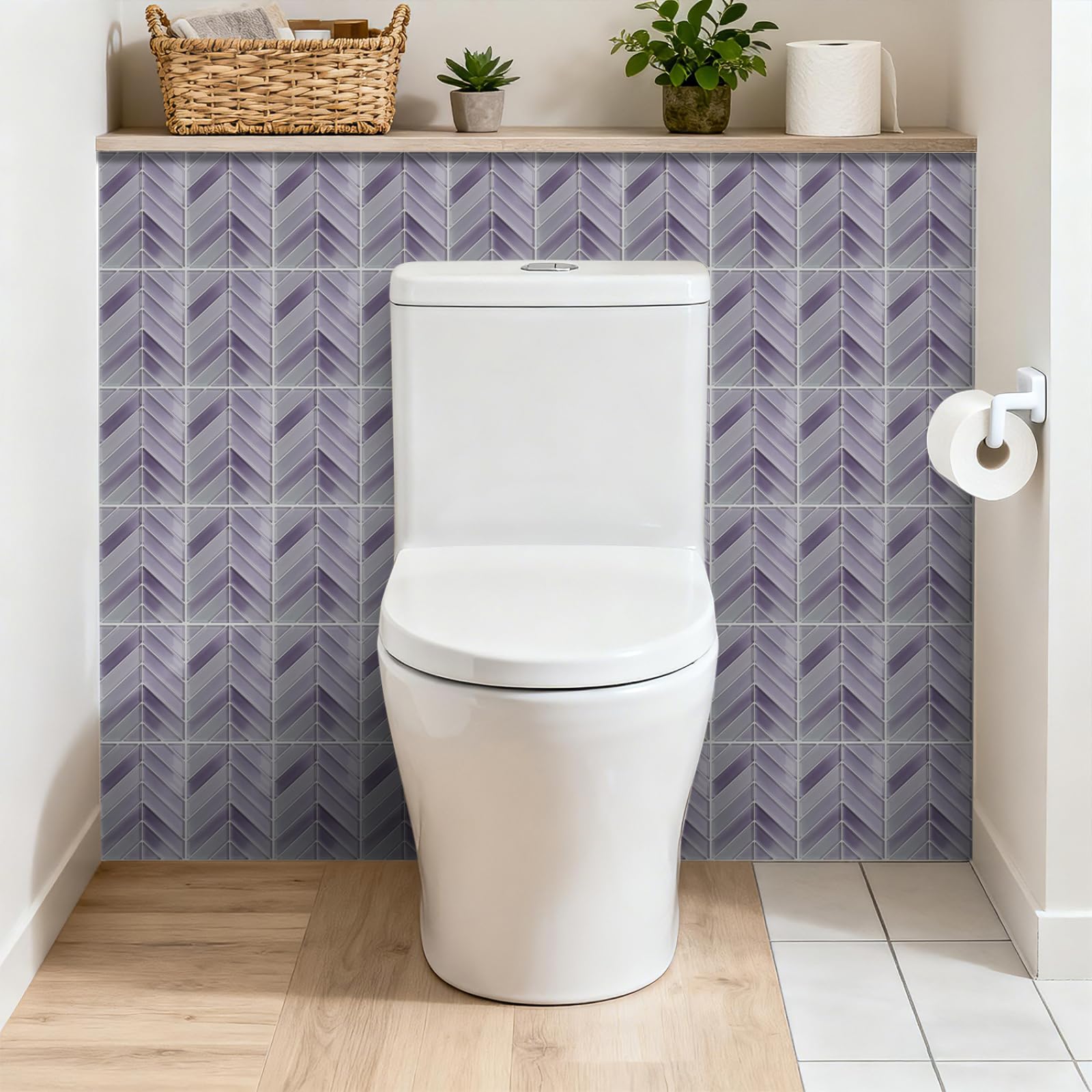 LMYSXAOZ Stick on Tiles 17x23CM Lavender Tile Stickers Transfers for Bathroom Kitchen,Peel and Wall Self Adhesive Vinyl Waterproof Oil Proof Home Decor