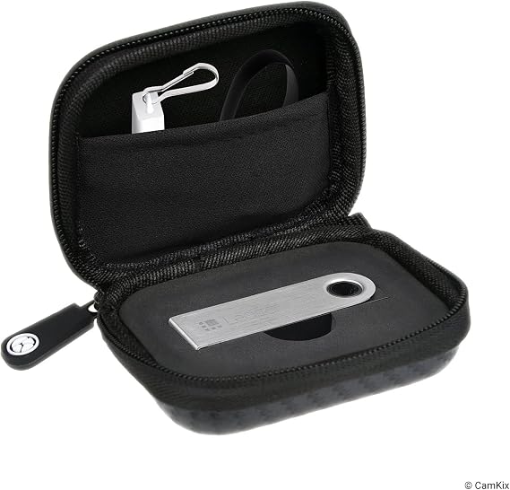 Ledger Nano S Bitcoin/Cryptocurrency Wallet Protective Case with USB Strap for Transfer Power Data Transfer Durable Nylon Hard Shell Case with Mesh Pocket Lightweight Safe