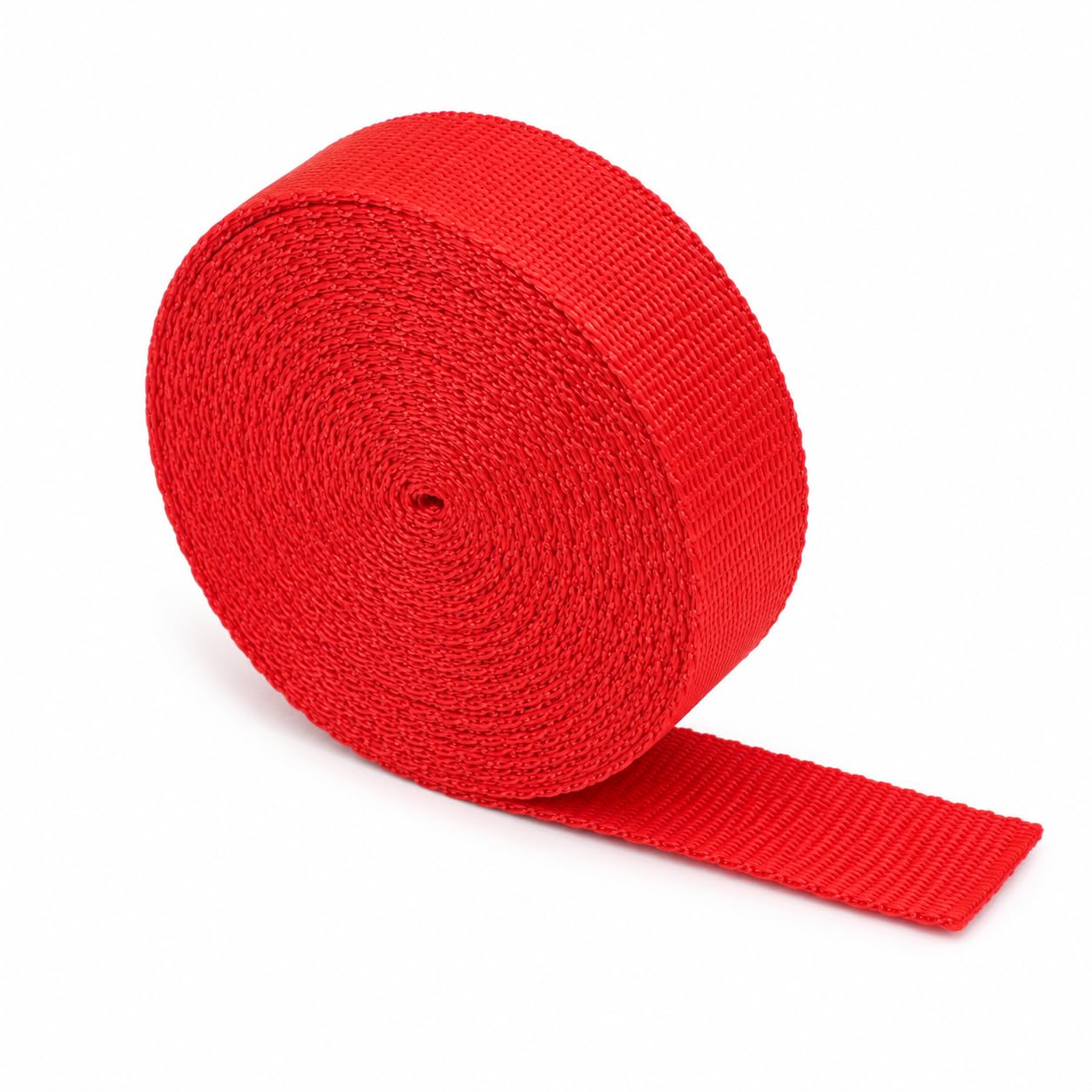 The Webbing Shop Polypropylene Webbing Strap, Continuous Length Flat Woven Tape for Bags, Crafts, Belts, Pet Collars and Leads (Red, 25mm x 5m)