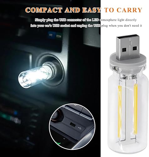Miniatura 4 de Luz LED USB para el interior del automóvil, interfaz USB enchufable, luz ambiental retro, luces nocturnas de carga, lámpara de decoración interior