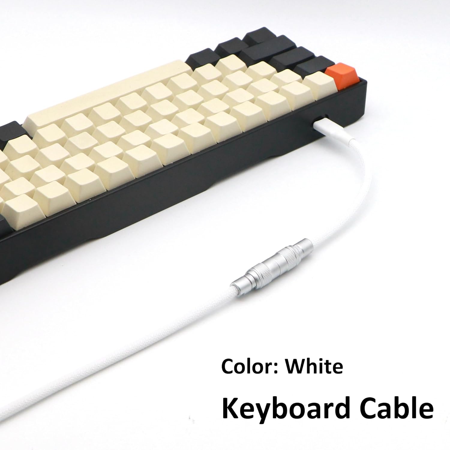 Pro Straight Keyboard Cable, 5 Foot USB A to USB Type C Cable (White)