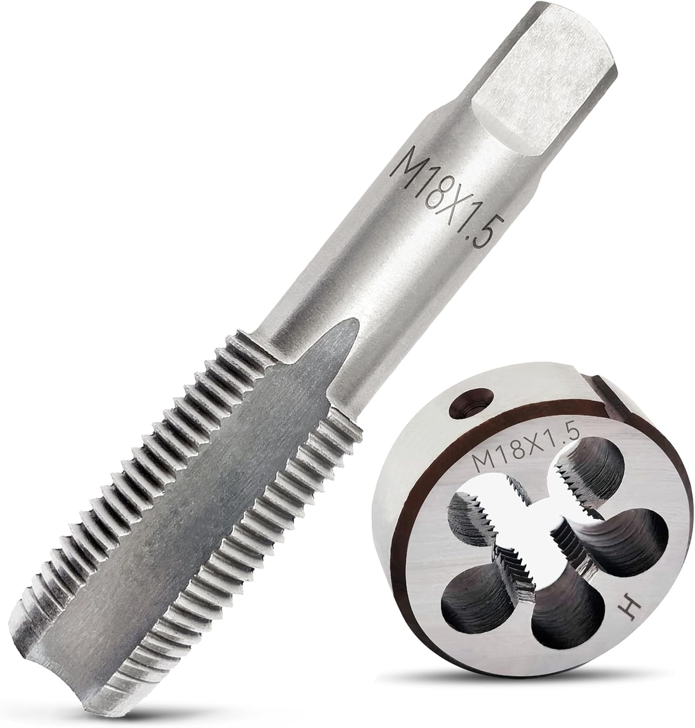 M10x1.0 Tap and Die Set, Metric Right Hand M10 x 1.0 Tap Die Set, M10 x 1 High-Speed Steel Thread Milling Tap and Die Suitable for Various Metals