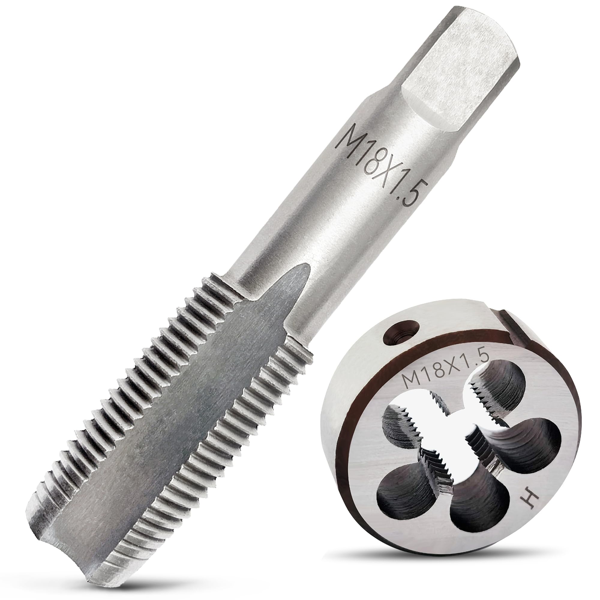 M18x1.5 Tap and Die Set, Metric Right-Hand HSS M18 x 1.5 Tap Die Set