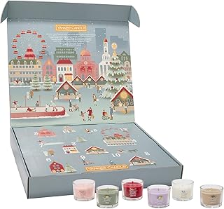 Yankee Candle Signature Votive Mini Candle Jars 12 Days of Christmas Candle Advent Calendar, 1.3 OZ Glass Jar (Variety Pack)