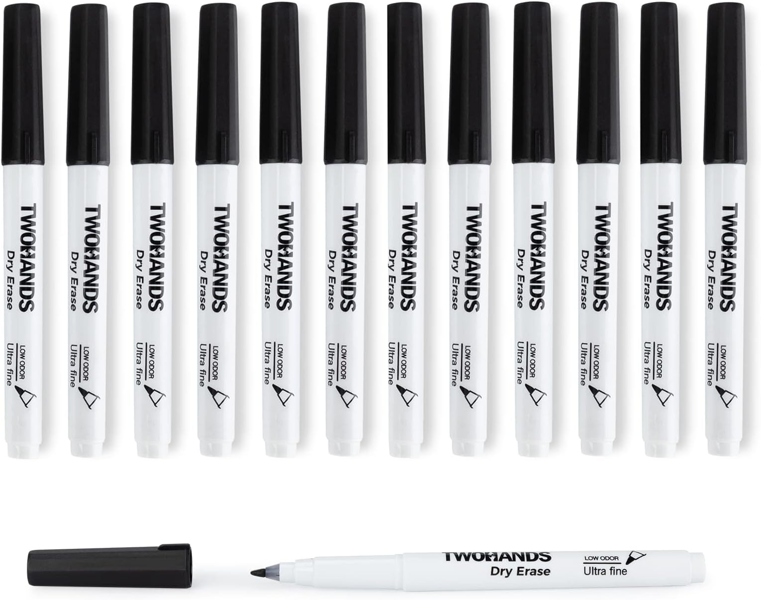 Dry Erase Markers Ultra Fine Tip 0.7mm,Low Odor,Extra Fine Point,Black,Whiteboard Pens for Office,Home,or Planning Whiteboard,12 Count,20536