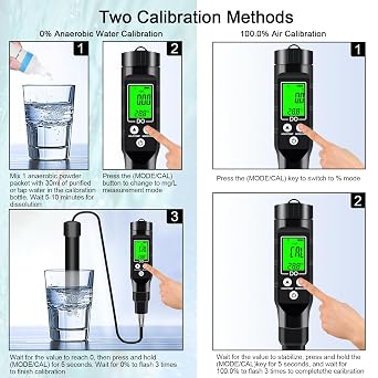 Dissolved Oxygen Meter with Bluetooth, Dissolved Oxygen Test Kit with Electrode Filling Fluid, Support Data Save, View, Print