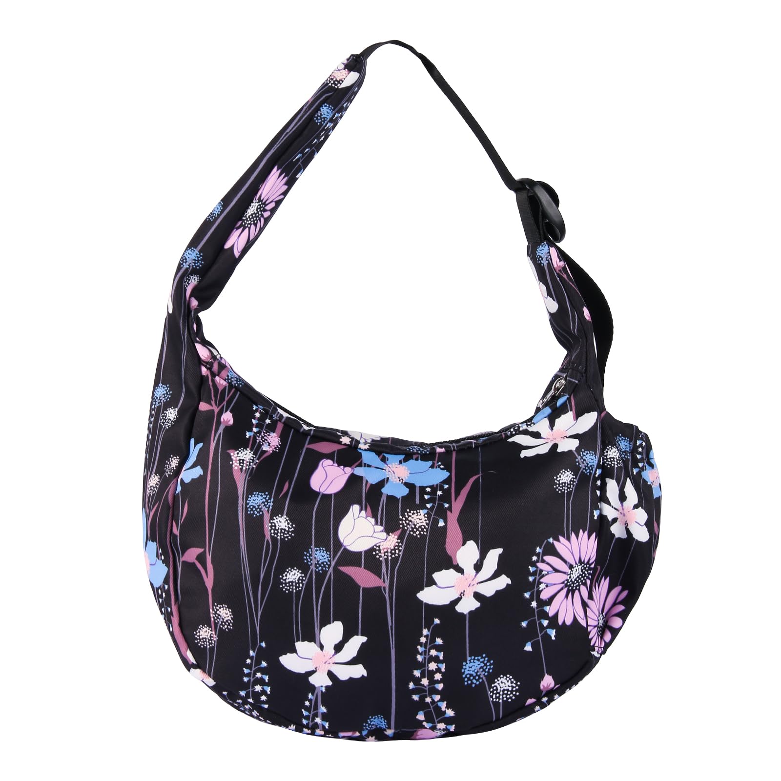 HUA ANGEL Damen Umhängetasche Handtasche Elegant Halfmoon Bag Leichte Crossbody Tasche Stoff mit Mehreren Taschen kleine Hobo für Shopping Theater Verabreden Ausgehen Everyday