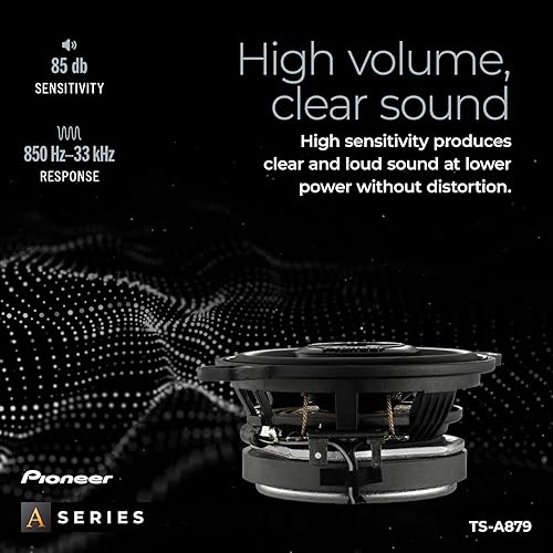 Miniatura 5 de Pioneer A-Series Plus TS-A879 - Altavoces de 2 vías de 3.5 pulgadas (par) - 100 W máximo, sonido equilibrado + agudos suaves, gran reemplazo de