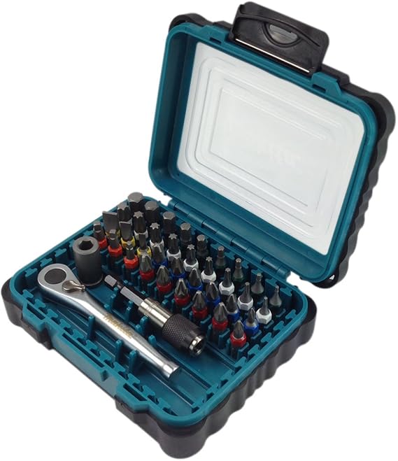 Makita P79158 Screwdriver Bit Set (39 Pieces),Blue, 12.6 x 10.6 x 4.2
