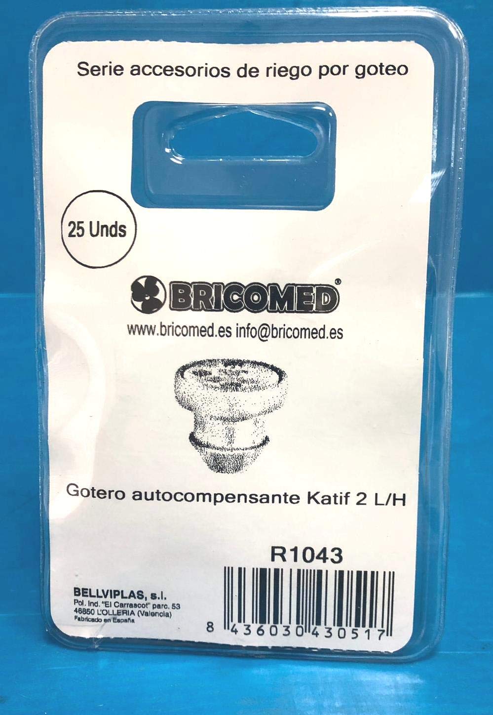 Todocultivo gocciolatore KATIF 2 Litri / ora Autocompensante Confezione 25 Pezzi