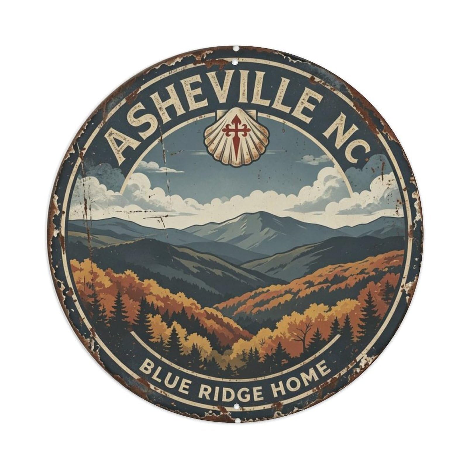 Asheville Blue Ridge Metal Tin Sign Plaque