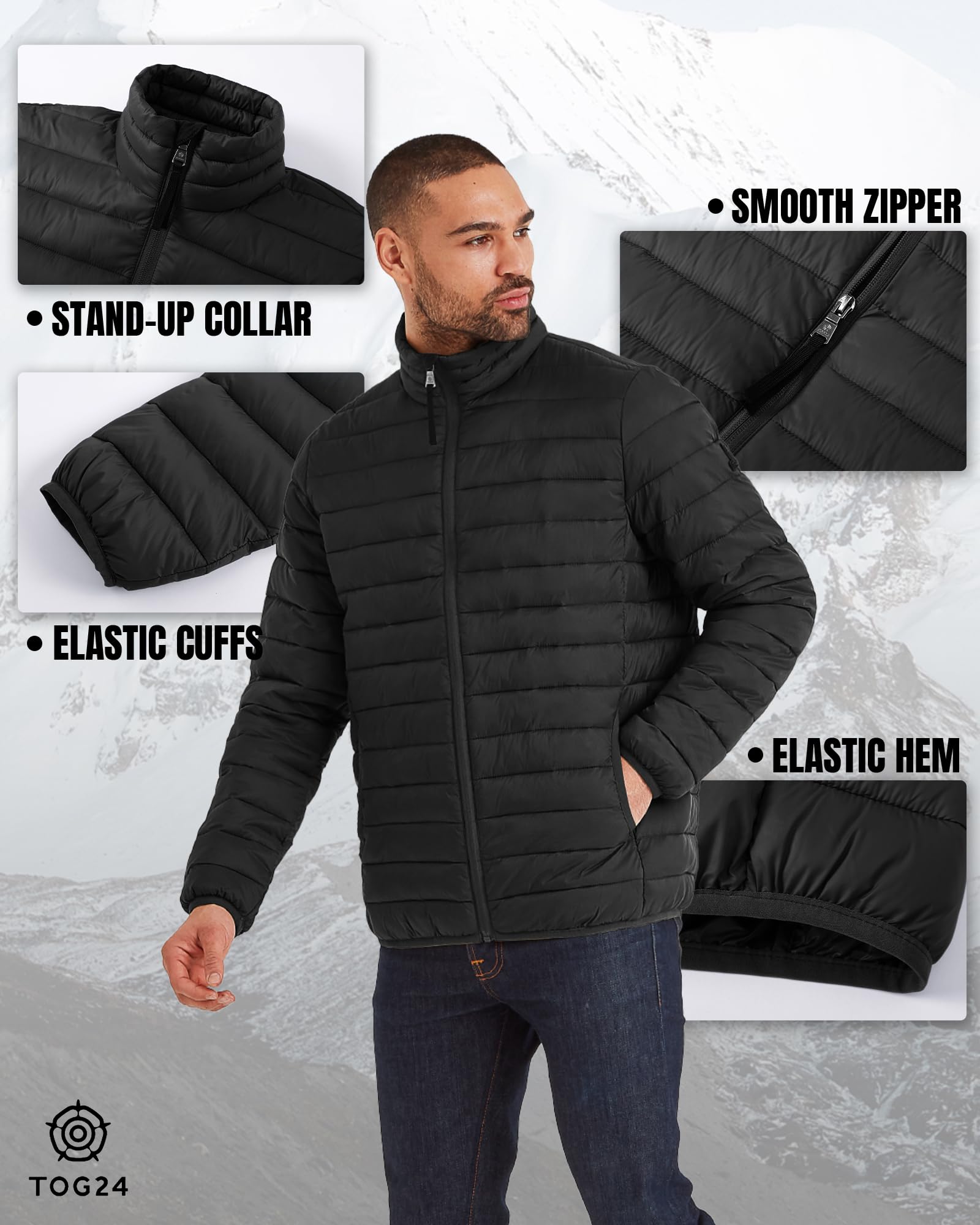TOG24 Gibson Herren Steppjacke Leichte Winterjacke Warme Übergangsjacke Herbst Wasserfeste Pufferjacke Für Männer Für Outdoor Casual Wandern