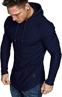 Mens Fashion Athletic Hoodies Sport Sweatshirt Solid Color Fleece Pullover