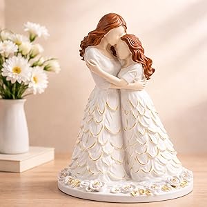 Mom Birthday Gifts from Daughter, Mother Daughter Figurine with Greeting Card, Heartfelt Mother's Day & Thanksgiving Presents