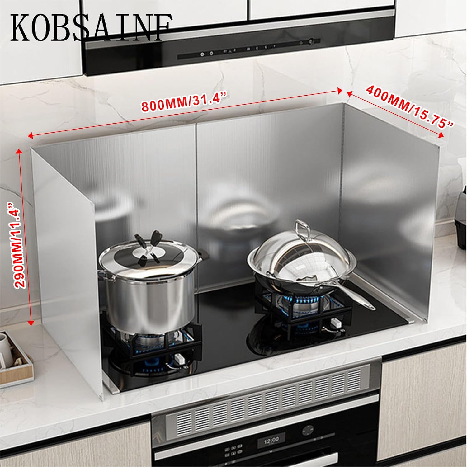 4 Sided Splatter Guard,Foldable Stainless Steel Oil Splatter Screens for Frying,Oil Splash Insulation Board,Nonstick Oil Splatter Guard Stove Heat Insulation Board for Cooking