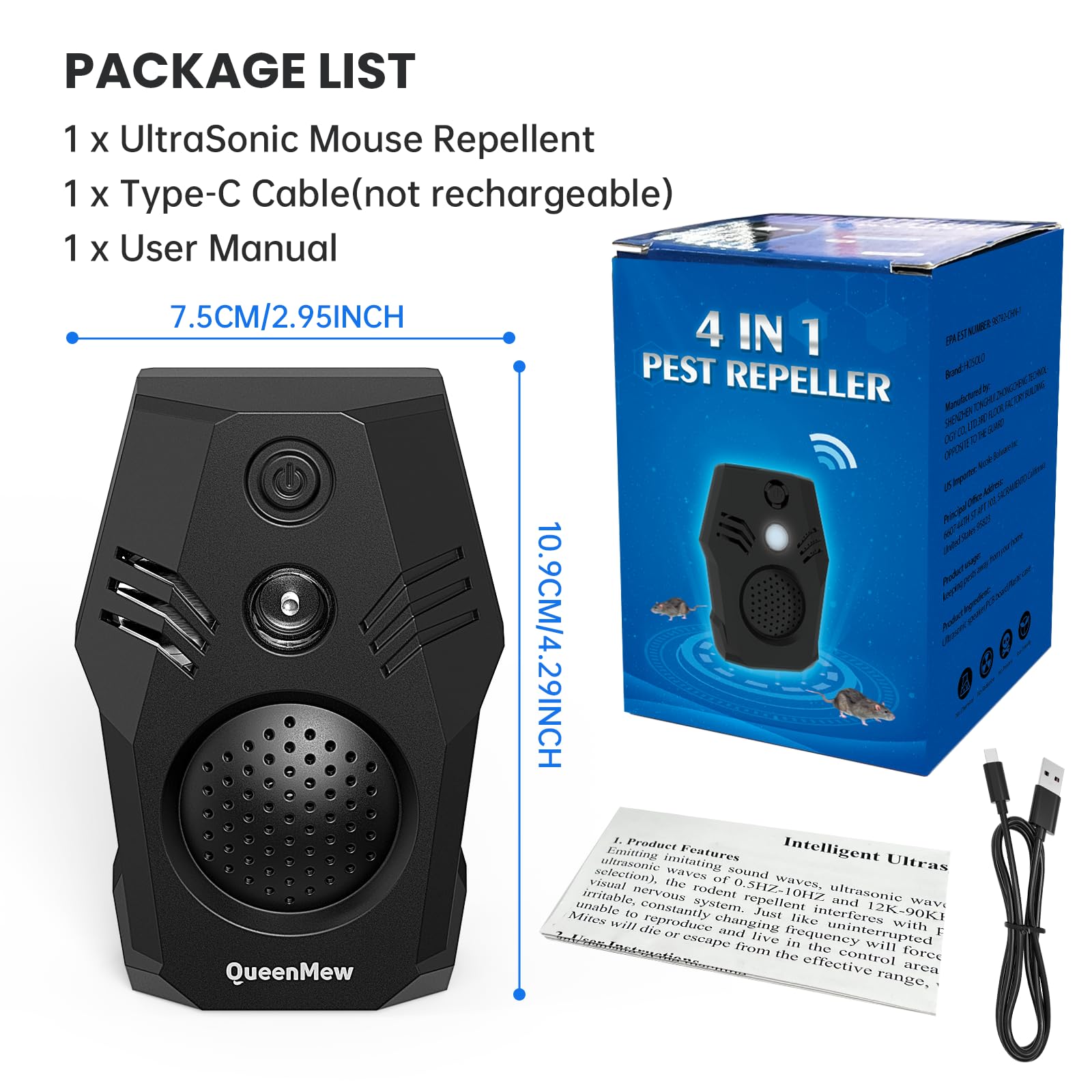 Ultrason Souris et Rats, Repulsif Souris Anti Moustique Ultrason Repulsif Ultrason Appareil Ultrason Souris Anti Nuisible Rongeurs Plug in Répulsif Intérieur Dispositif Anti Araignée