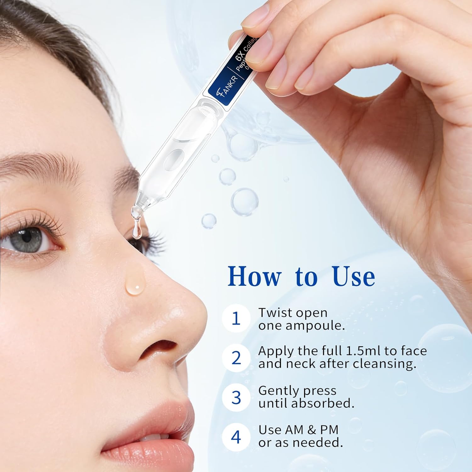 6X Collagen Peptides Serum for Face – Triple Collagen Serum – Anti-Aging Facial Serum for Firming, Smoothing & Hydration | Valentine's Day Gifts (30e x 0.05 Fl.oz) - Image 6