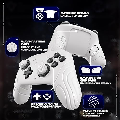 Vista 7 de playvital for Nintendo Switch 2 Pro Controller Silicone Cover – Samurai Edition Protective Skin Case for Switch 2 Pro Controller with Back Button