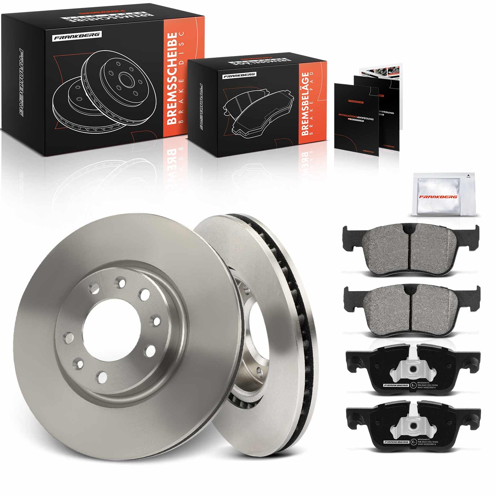 Frankberg Set freni incl. 2x Dischi Freno + 4x Pastiglie dei Freni Anteriore Compatibile con C4 Picasso II C4 Grand Picasso II DA DE C4 Spacetourer 3D Replace# 1609898380