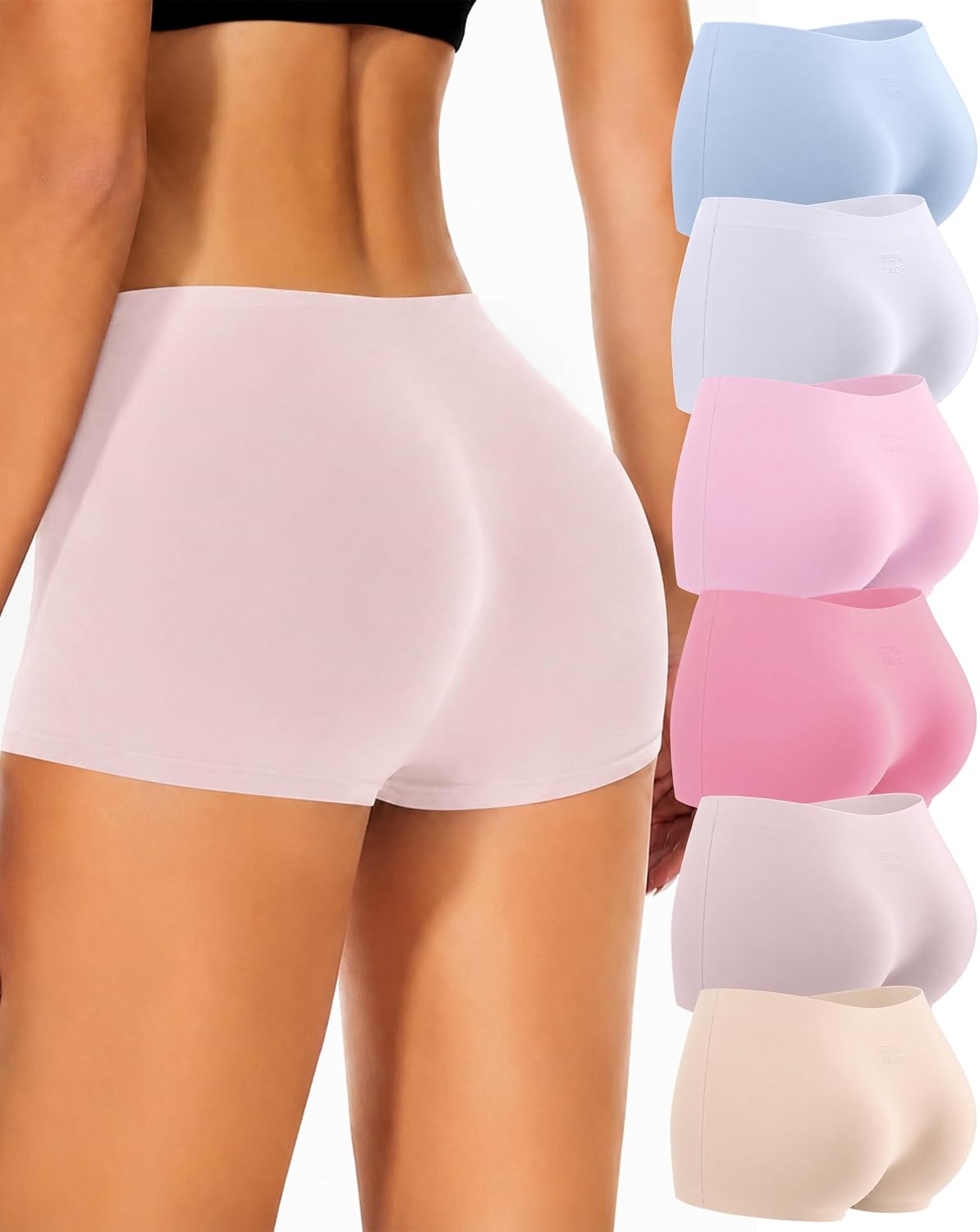 Womens Boy Shorts Underwear Seamless Soft Stretch No Show Boxer Panties
