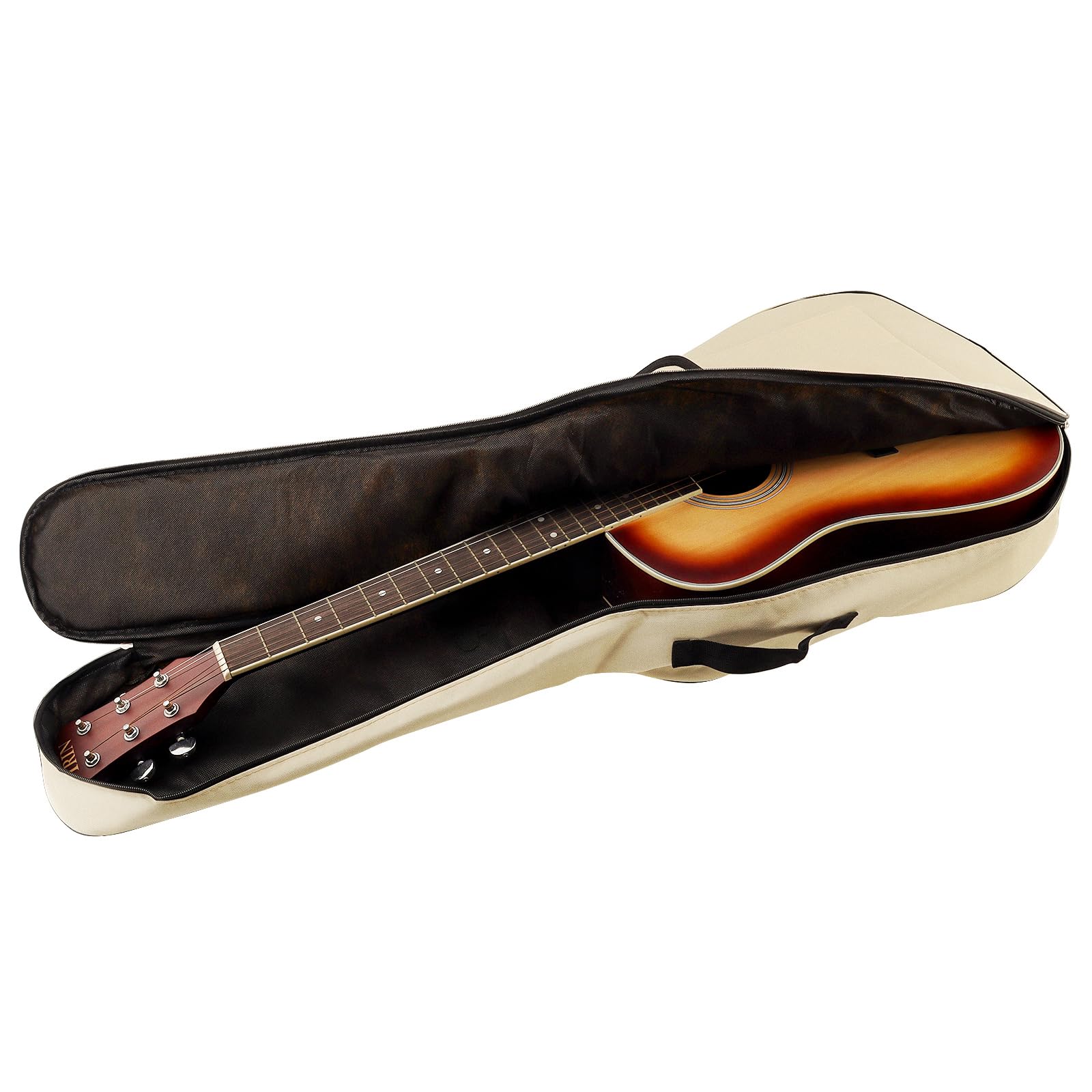 Housses pour Guitare Acoustique de 41 Pouces, Sac de Guitare Double bandoulière réglable Sac à Guitare Acoustique, étui de Concert à éponge éponge de 5 mm imperméable (Beige)