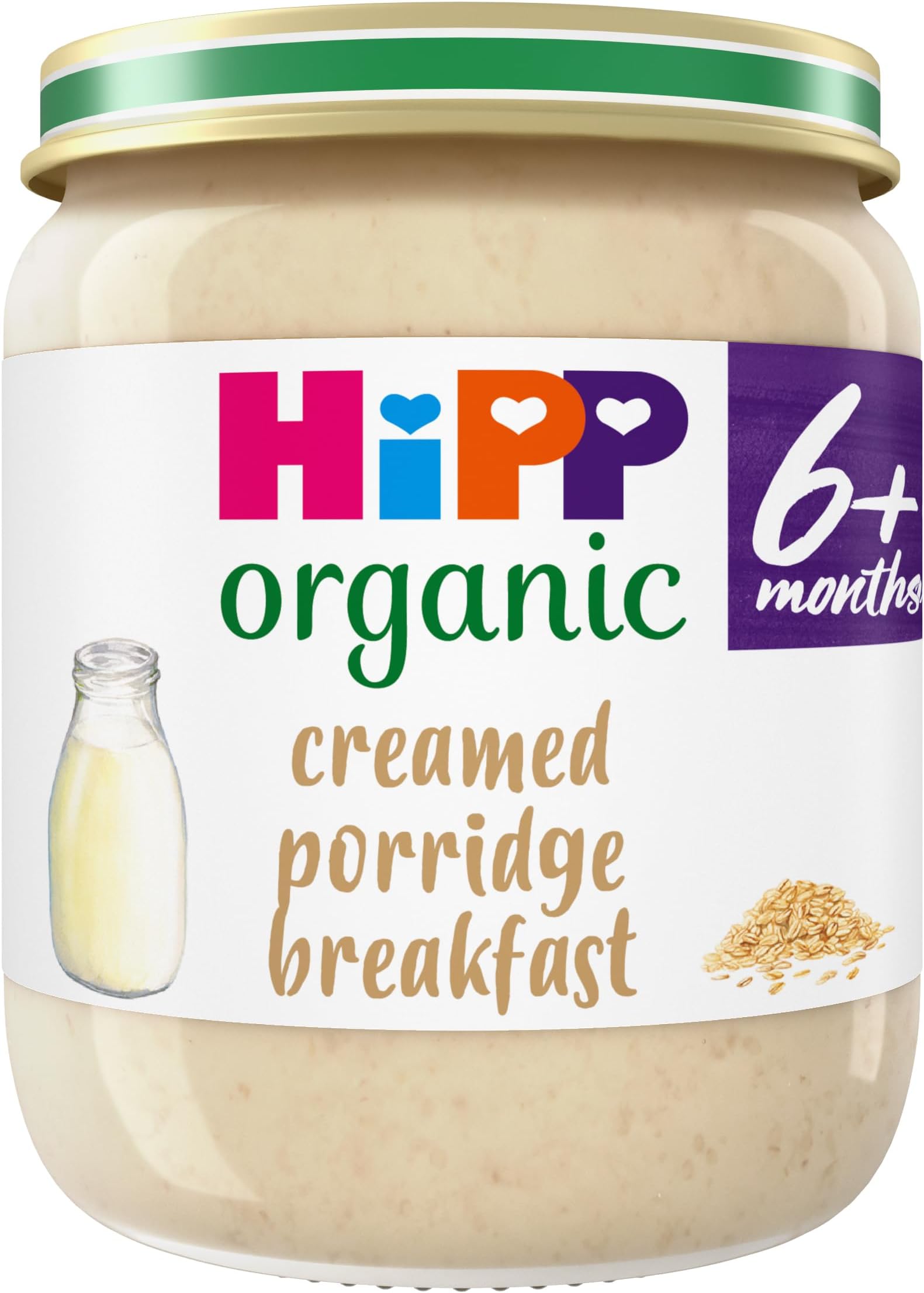 HiPP Organic Creamed Porridge Breakfast Baby Food Jar 6+ Months 125g (Pack of 6)
