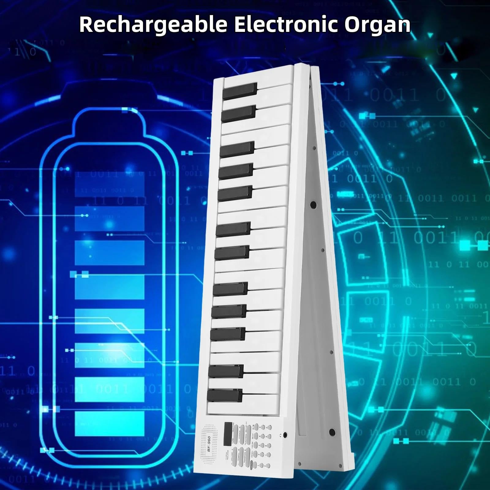 Pianino Elektroniczne Elektroniczne Pianino Dla Dorosłych Składane Wielofunkcyjne 61 Klawiszy Z Wyświetlaczem LED Przenośne