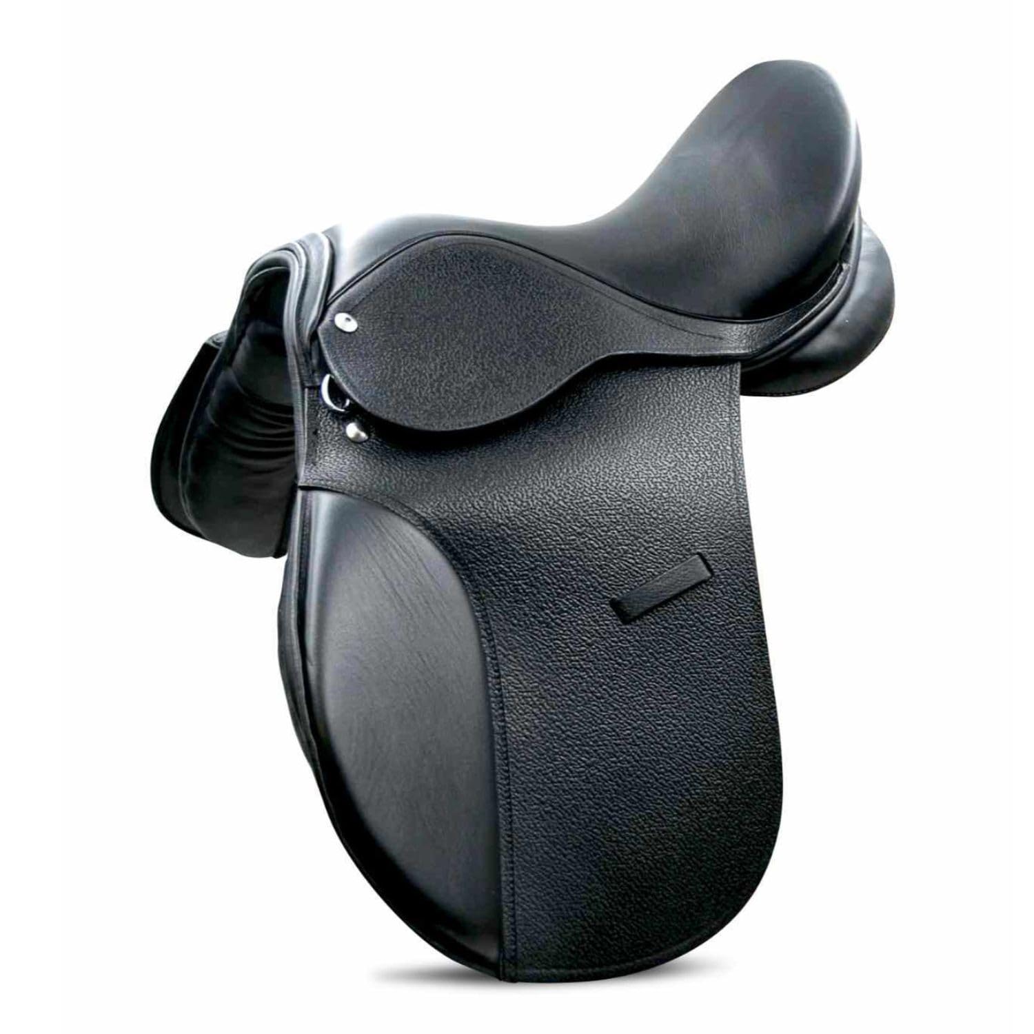 AMKA Sattel für Pony aus Leder schwarz Weite Kammer