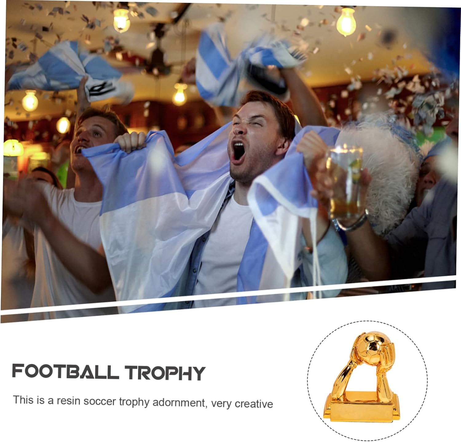 Soccer Fan Souvenir Resin Soccer Trophy Versatile Decor Football Trophy