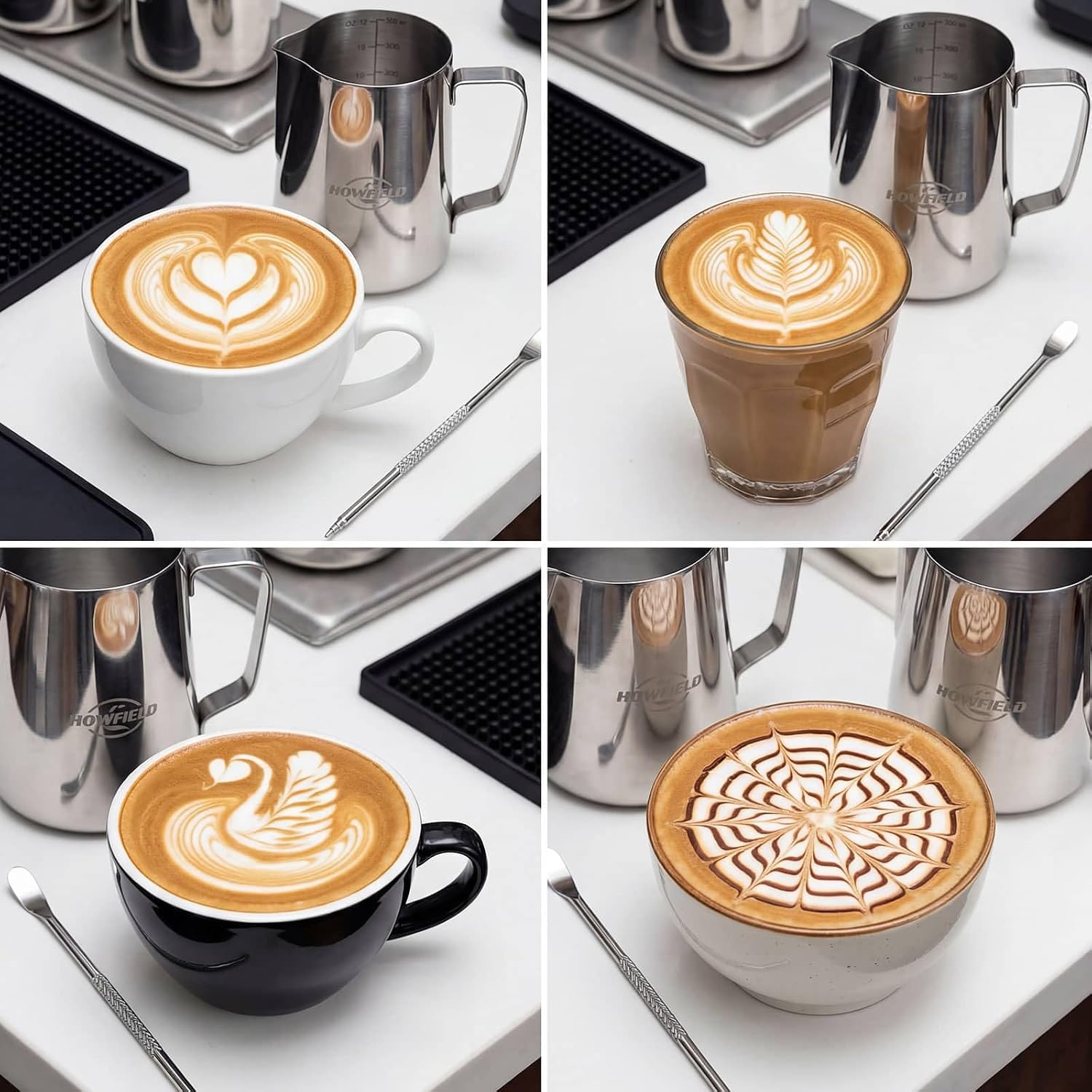 12oz Milk Frothing Pitcher, 304 Stainless Steel Latte Jug