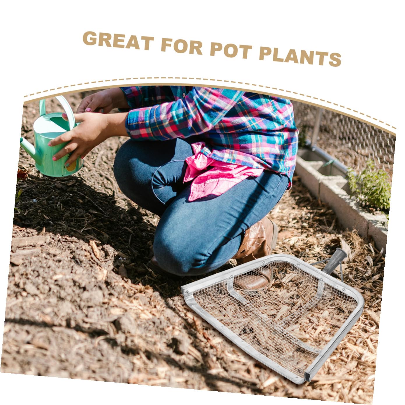 Outil de Tamisage du Sol en Fer Argenté, Léger et Portable, 1 Pièce | Usage Ferme et Plantation Familiale, Format Pratique Jardinage, Outil Agricole Polyvalent