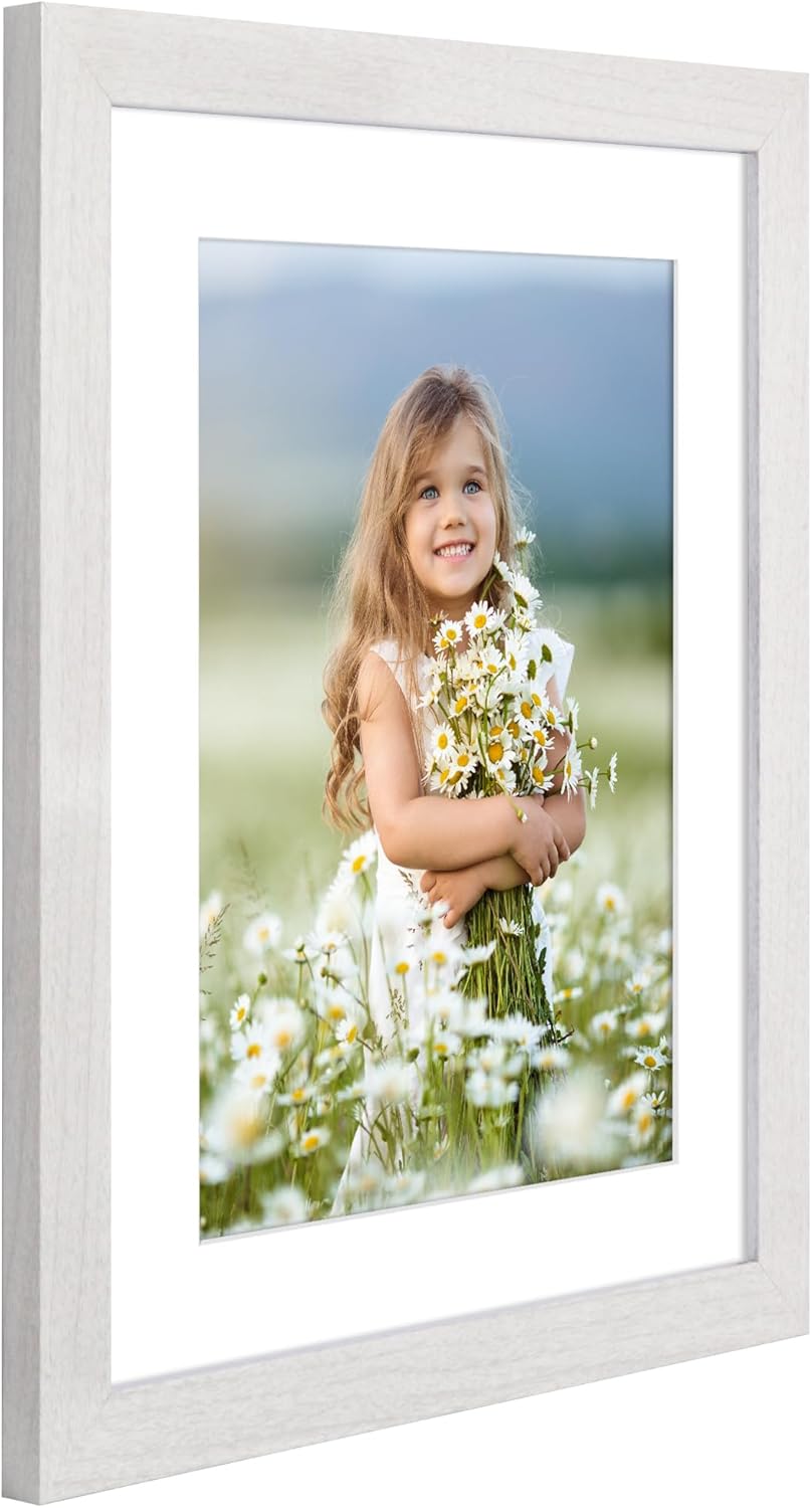 Americanflat 12x15 Picture Frame with Shatter-Resistant Glass - Use as 9x12 Frame with Mat or 12x15 Frame Without Mat - Hudson Collection - Wide Photo Frame for Wall display - White (Pack of 3)