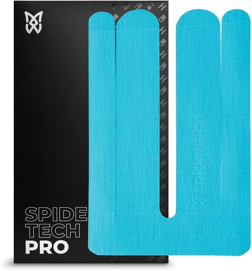 Spidertech Professional Pre-Cut Cotton Kinesiology Tape for Lower Back Pain and Support - for Athletes, Sports Physiotherapists, and Chiropractors, Pain Relief (Black, 4 Pack)