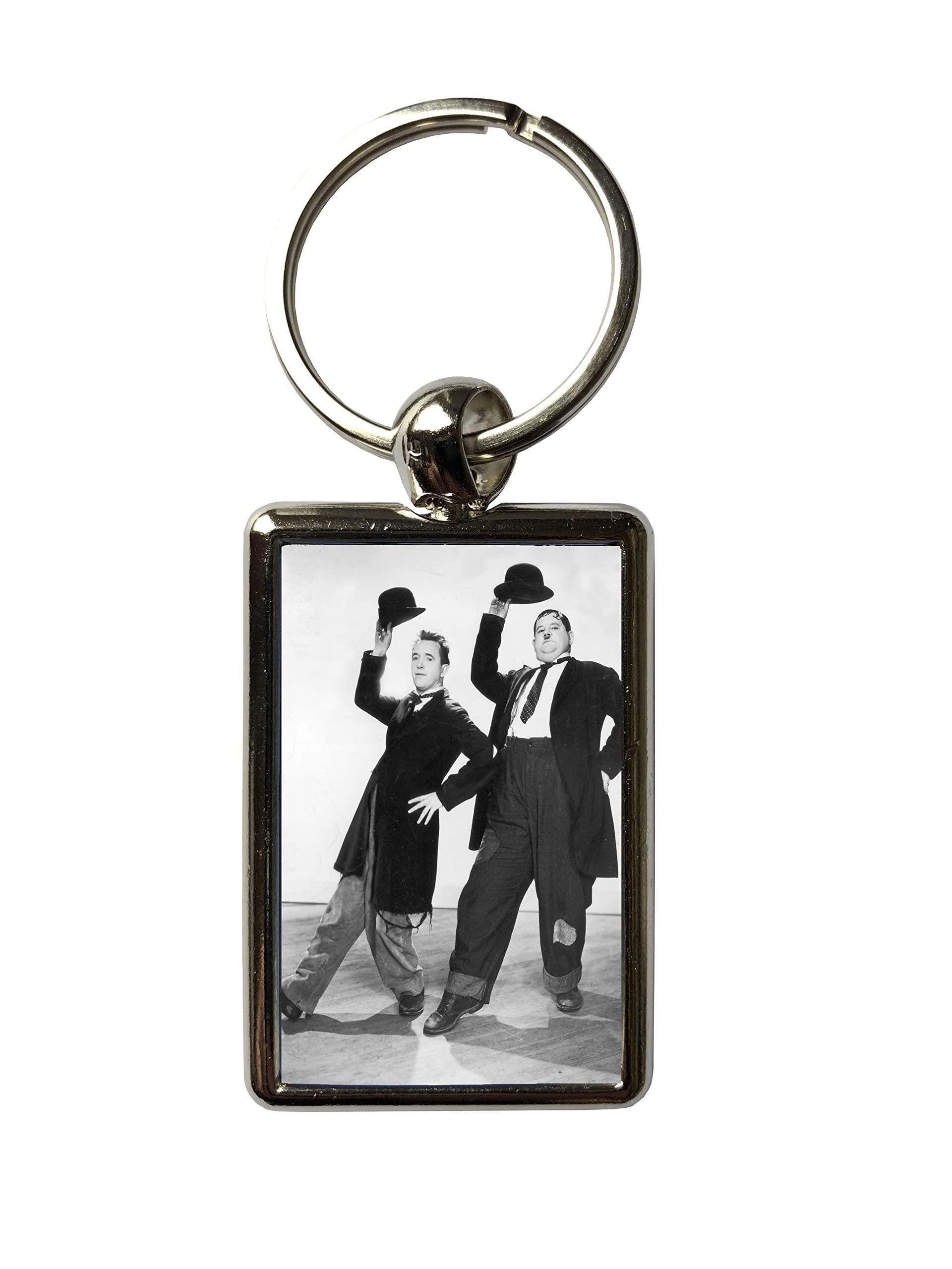 Super Universe Laurel and Hardy Dancing Metal Keyring – Classic Comedy Film Collectible