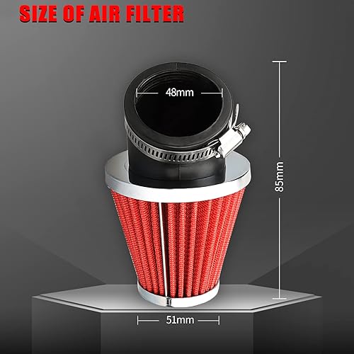 Miniatura 4 de NIBBI Carburador PE24 con kit de filtros de aire de 1.890 in, rendimiento mejorado de motocross, compatible con motocicletas de 125 cc-150 cc para