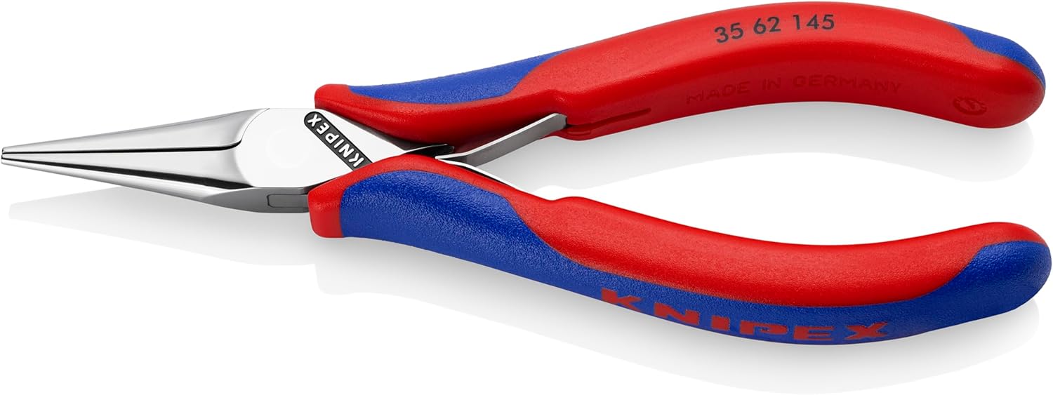 KNIPEX 5-3/4" Electronics Pliers w/Half-Round Jaw, Ergonomic Grip, 3562145