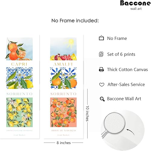 Miniatura 2 de Arte de pared de frutas para cocina, decoración de pared, póster de impresión de mercado de frutas, lienzo colorido de limón, arte de pared, cuadros