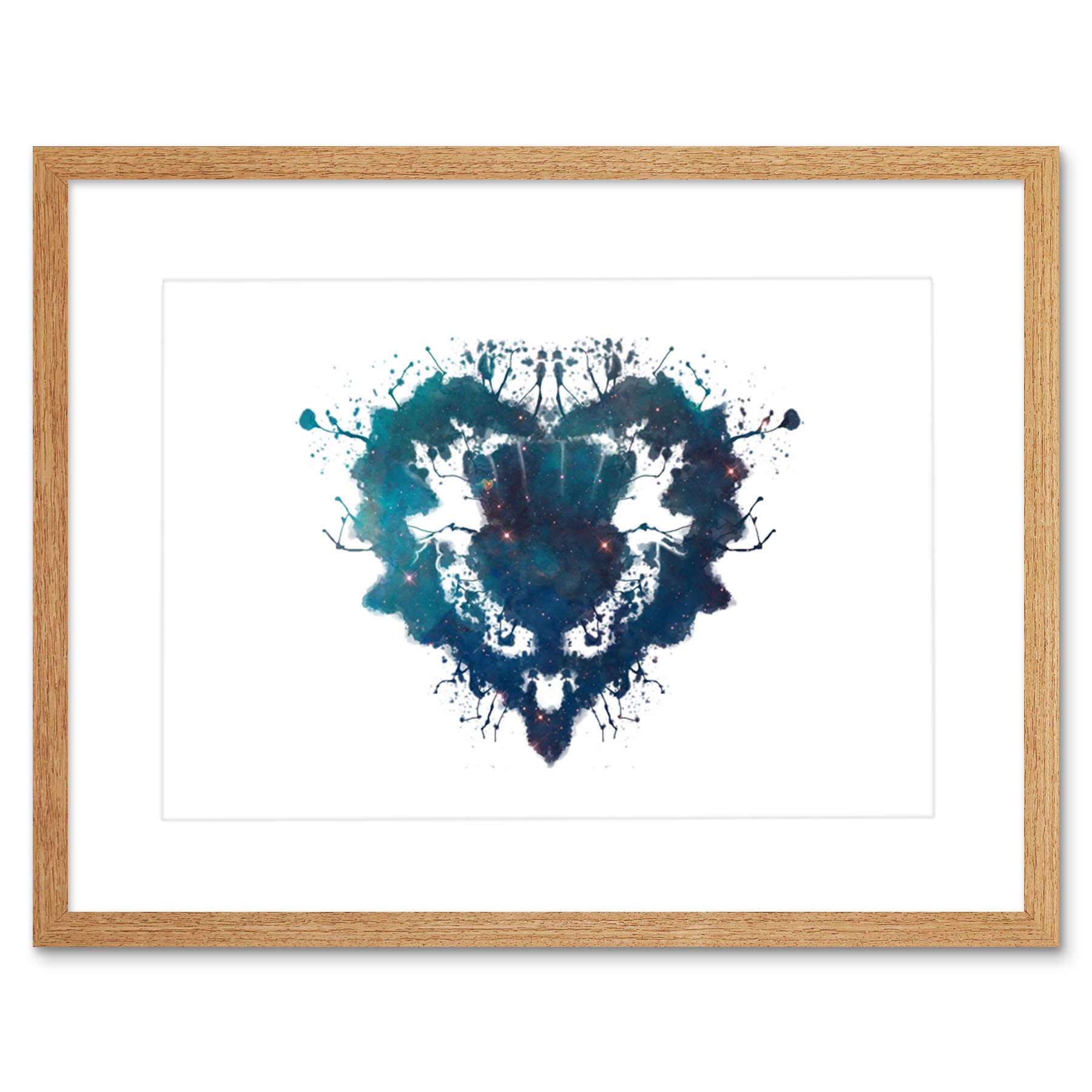 Wee Blue Coo Graphic Ink Splat Thistle Heart Framed Picture Art Framed Wall Art Print