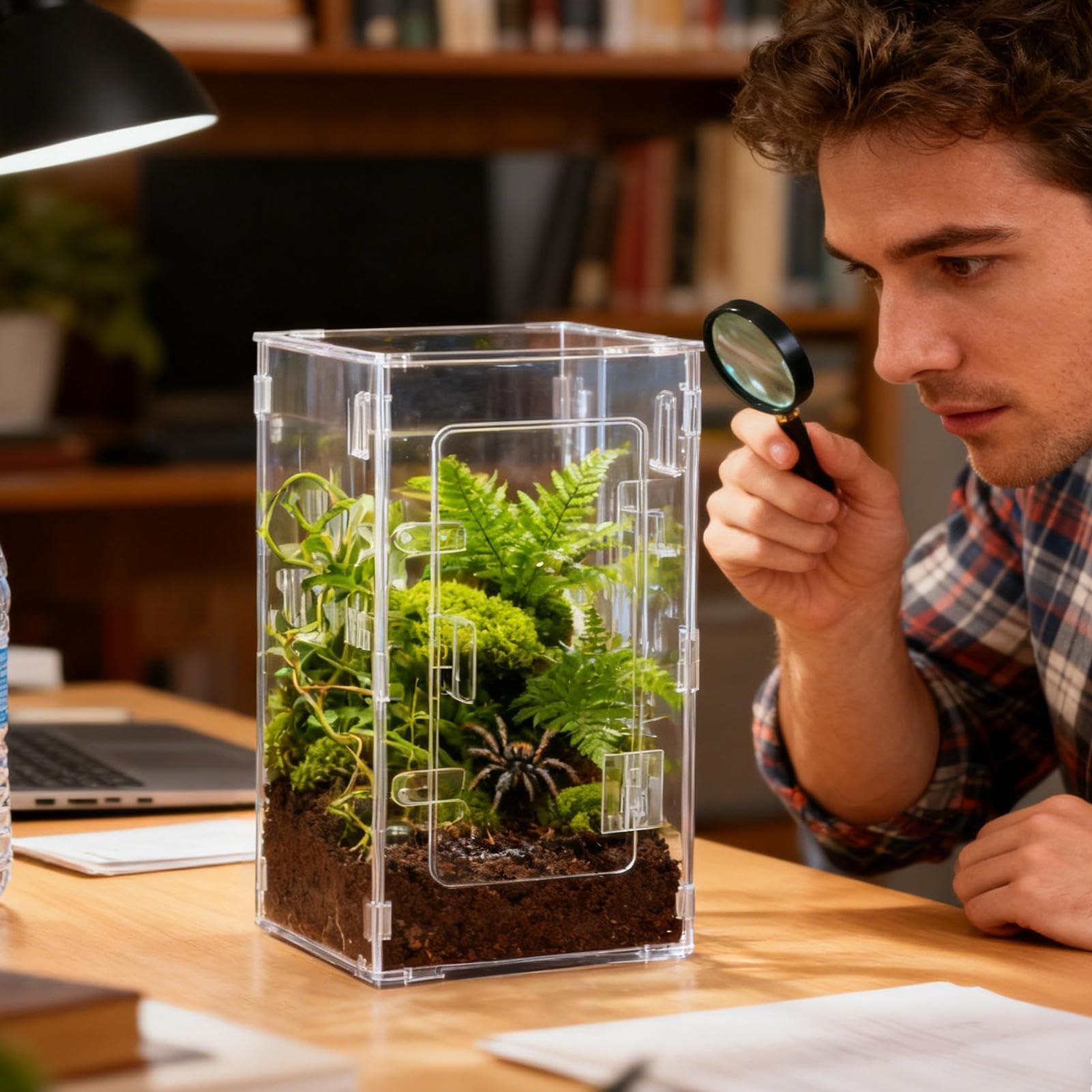 Terrarium dla pająków | Przezroczyste akrylowe pudełko siedliskowe | Terrarium dla gadów - dla brodatego węża żółw gekon bernard gad żółw ryba